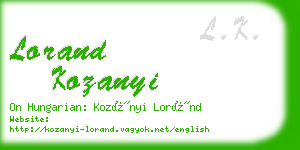 lorand kozanyi business card